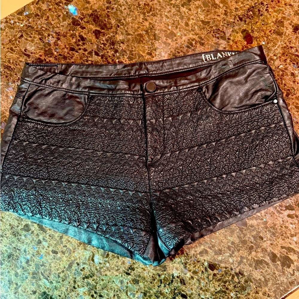 Blank NYC Vegan Black Leather Shorts